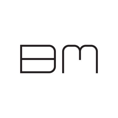 bm ilk harf vektör logo simgesi