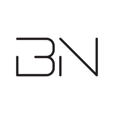 bn ilk harf vektör logosu simgesi