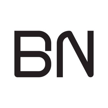 bn ilk harf vektör logosu simgesi