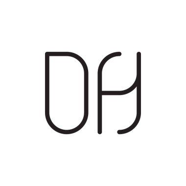 dh ilk harf vektör logo simgesi