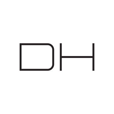 dh ilk harf vektör logo simgesi