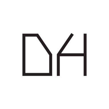 dh ilk harf vektör logo simgesi