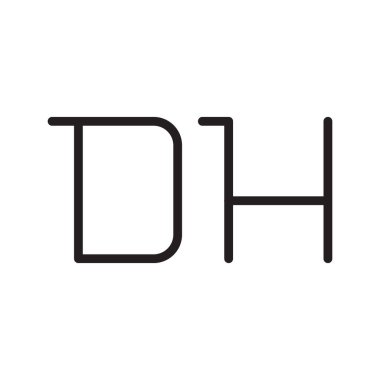 dh ilk harf vektör logo simgesi
