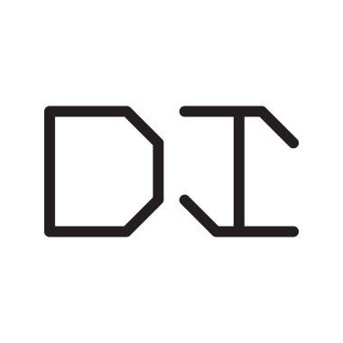 di ilk harf vektör logo simgesi