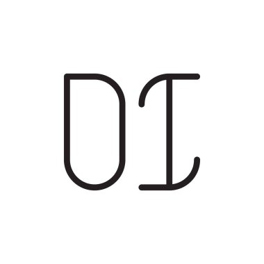 di ilk harf vektör logo simgesi