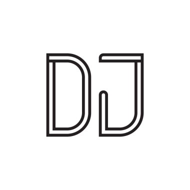 dj ilk harf vektör logo simgesi