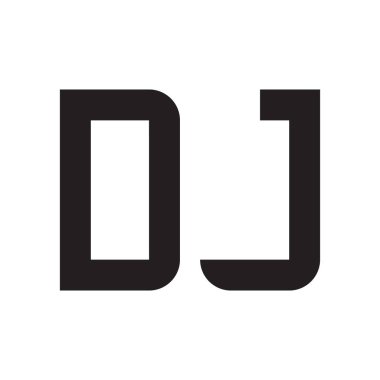 dj ilk harf vektör logo simgesi