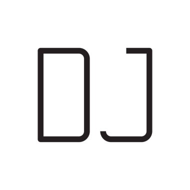 dj ilk harf vektör logo simgesi
