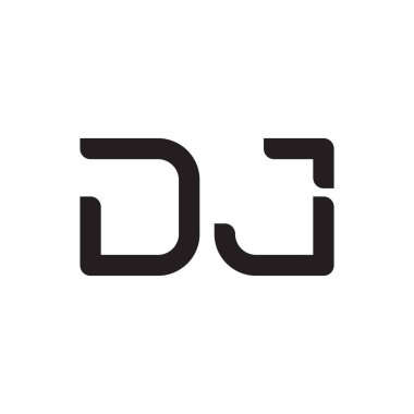 dj ilk harf vektör logo simgesi