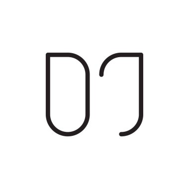dj ilk harf vektör logo simgesi
