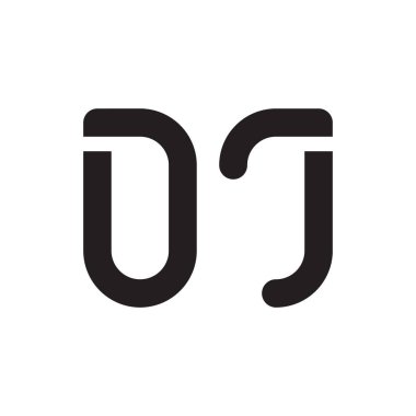 dj ilk harf vektör logo simgesi