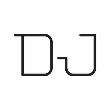 dj ilk harf vektör logo simgesi