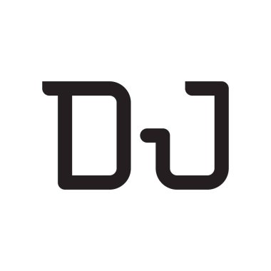 dj ilk harf vektör logo simgesi