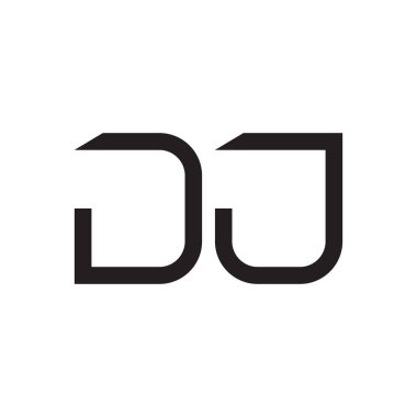 dj ilk harf vektör logo simgesi