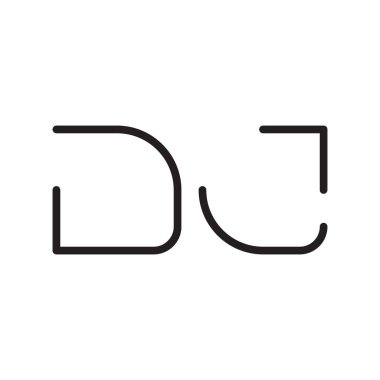 dj ilk harf vektör logo simgesi