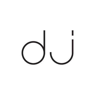 dj ilk harf vektör logo simgesi
