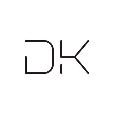 dk ilk harf vektör logo simgesi
