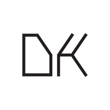 dk ilk harf vektör logo simgesi