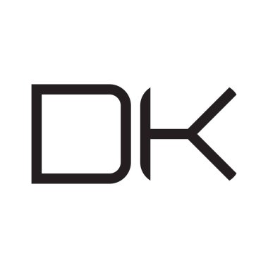 dk ilk harf vektör logo simgesi