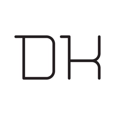 dk ilk harf vektör logo simgesi
