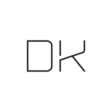 dk ilk harf vektör logo simgesi