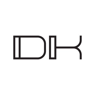 dk ilk harf vektör logo simgesi
