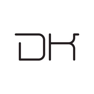 dk ilk harf vektör logo simgesi