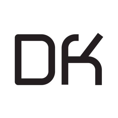 dk ilk harf vektör logo simgesi