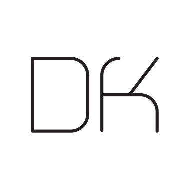 dk ilk harf vektör logo simgesi