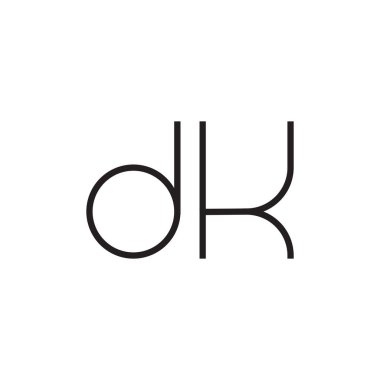 dk ilk harf vektör logo simgesi