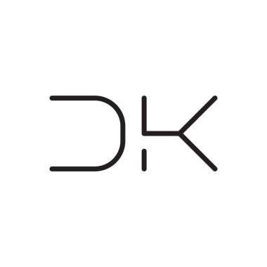 dk ilk harf vektör logo simgesi