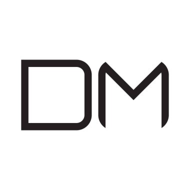 dm ilk harf vektör logo simgesi