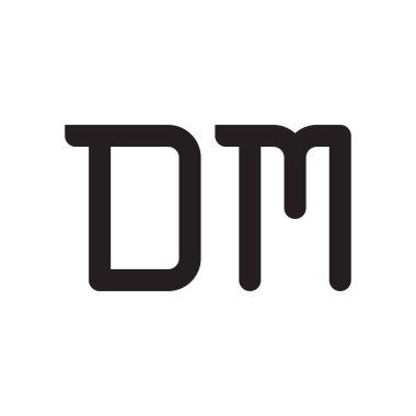 dm ilk harf vektör logo simgesi