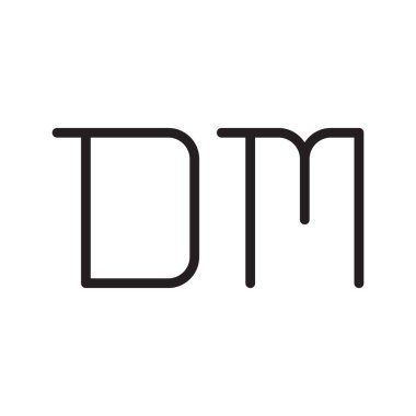 dm ilk harf vektör logo simgesi