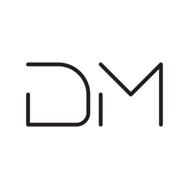 dm ilk harf vektör logo simgesi