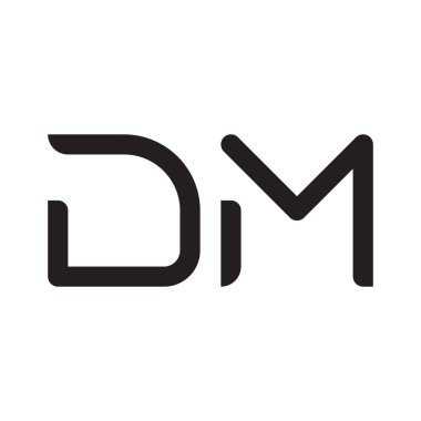 dm ilk harf vektör logo simgesi