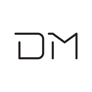 dm ilk harf vektör logo simgesi