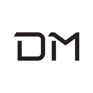dm ilk harf vektör logo simgesi