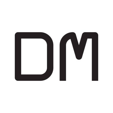 dm ilk harf vektör logo simgesi