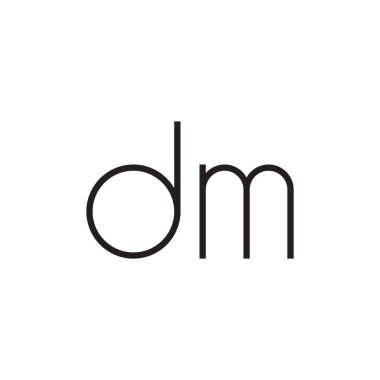 dm ilk harf vektör logo simgesi