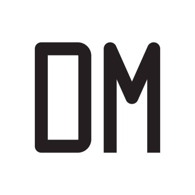 dm ilk harf vektör logo simgesi