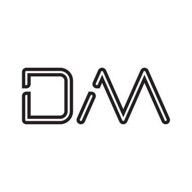 dm ilk harf vektör logo simgesi