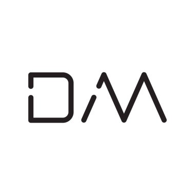 dm ilk harf vektör logo simgesi