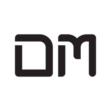 dm ilk harf vektör logo simgesi