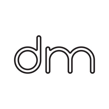 dm ilk harf vektör logo simgesi
