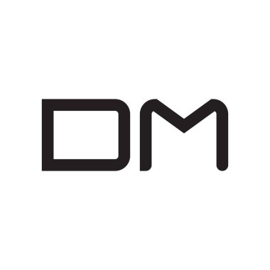 dm ilk harf vektör logo simgesi