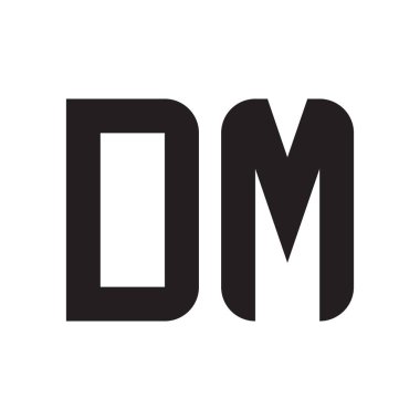 dm ilk harf vektör logo simgesi