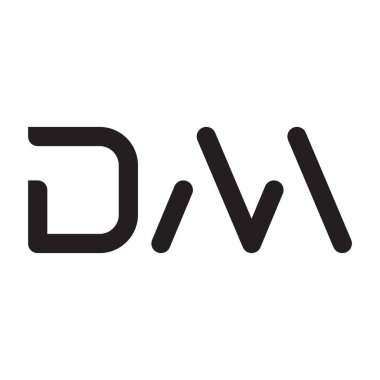 dm ilk harf vektör logo simgesi