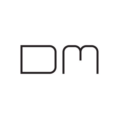 dm ilk harf vektör logo simgesi
