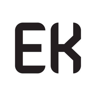 ek ilk harf vektör logo simgesi
